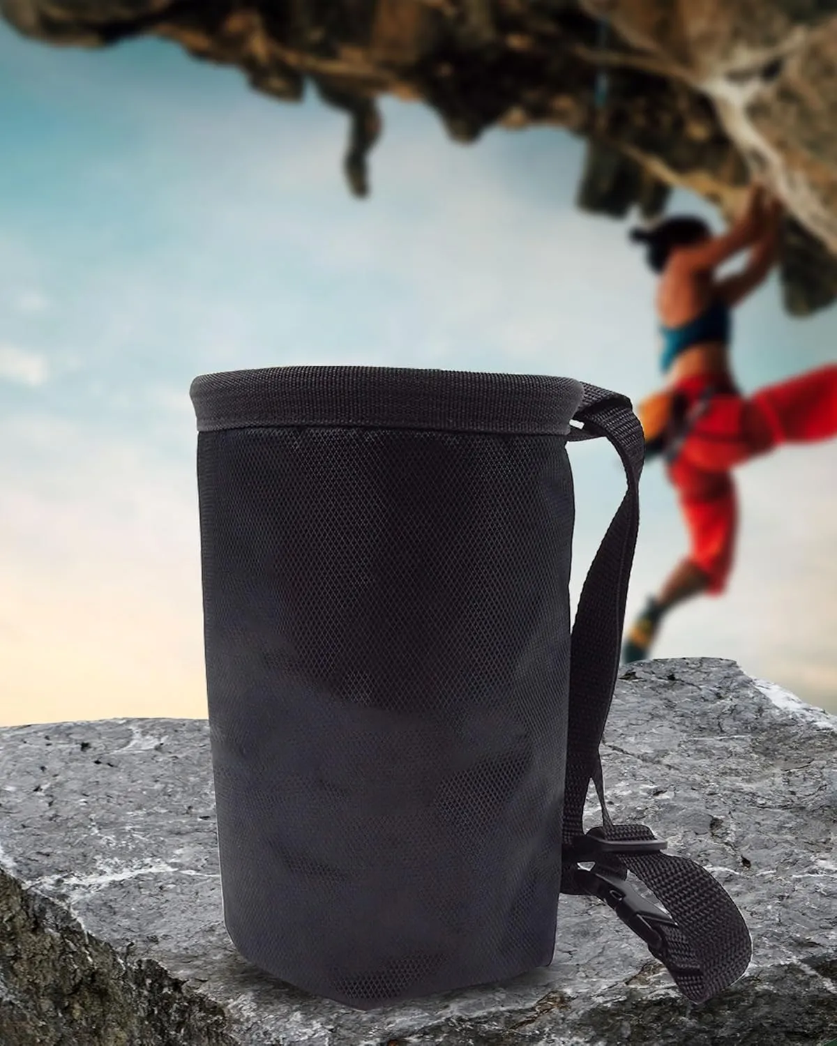 Chalk Bag for Rock Climbing - Drawstring Rock Climbing Chalk Bag Bouldering Chalk Bag Bucket for Rock Climbing Gym Weight Lifting Gymnastics Crossfit Outdoor Indoor