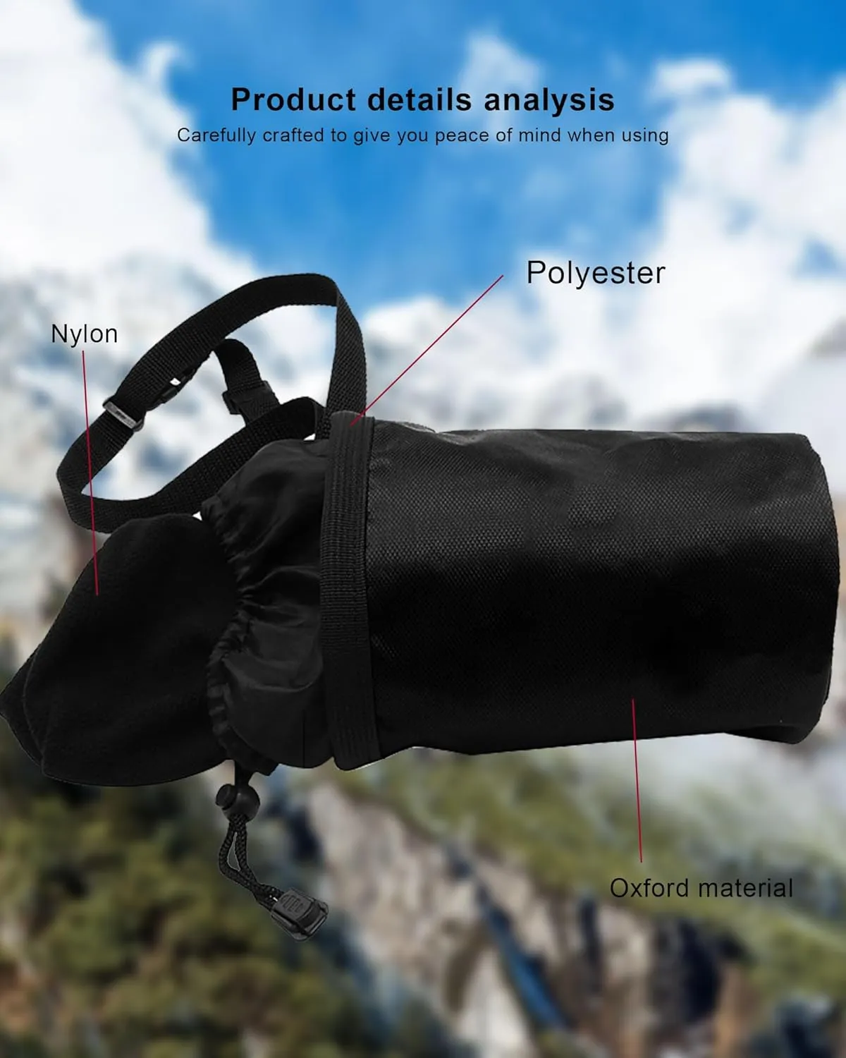 Chalk Bag for Rock Climbing - Drawstring Rock Climbing Chalk Bag Bouldering Chalk Bag Bucket for Rock Climbing Gym Weight Lifting Gymnastics Crossfit Outdoor Indoor