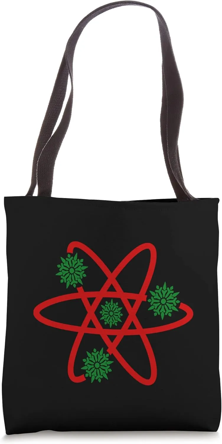 Christmas Snowflake Electrons Atom Cool Physics Enthusiast Tote Bag