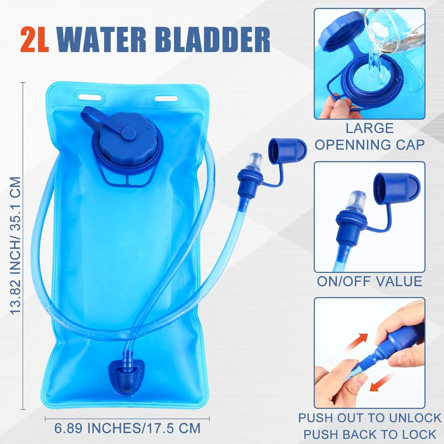 Chunful Hydration Backpack with 2 L Water Bladder Lightweight Hydration Bladder Pack for Women Teenagers Water Backpack Outdoor for Hiking Cycling Camping Music Festival