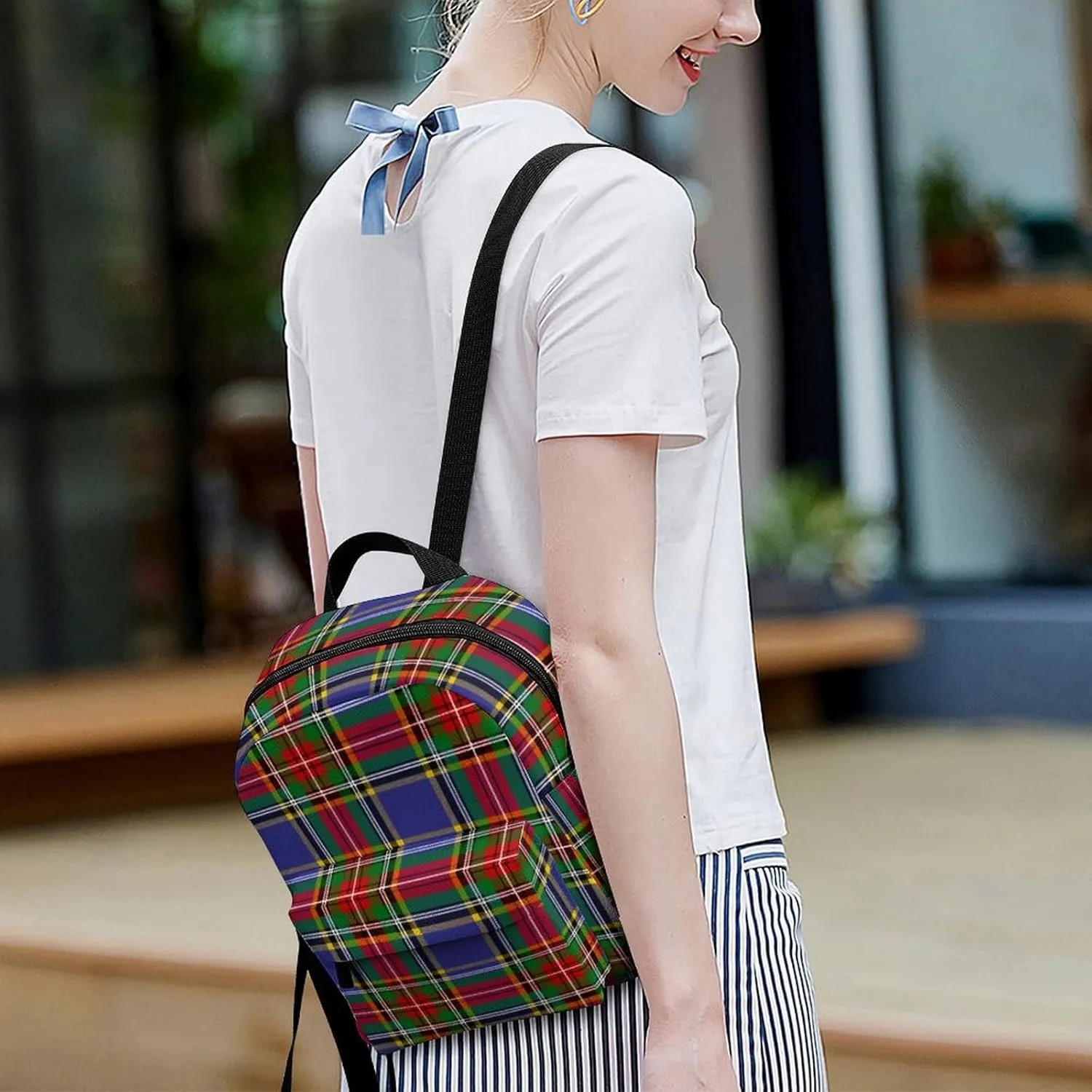 Clan MacBeth Tartan Large Capacity All Print Casual Women's Waterproof Backpack