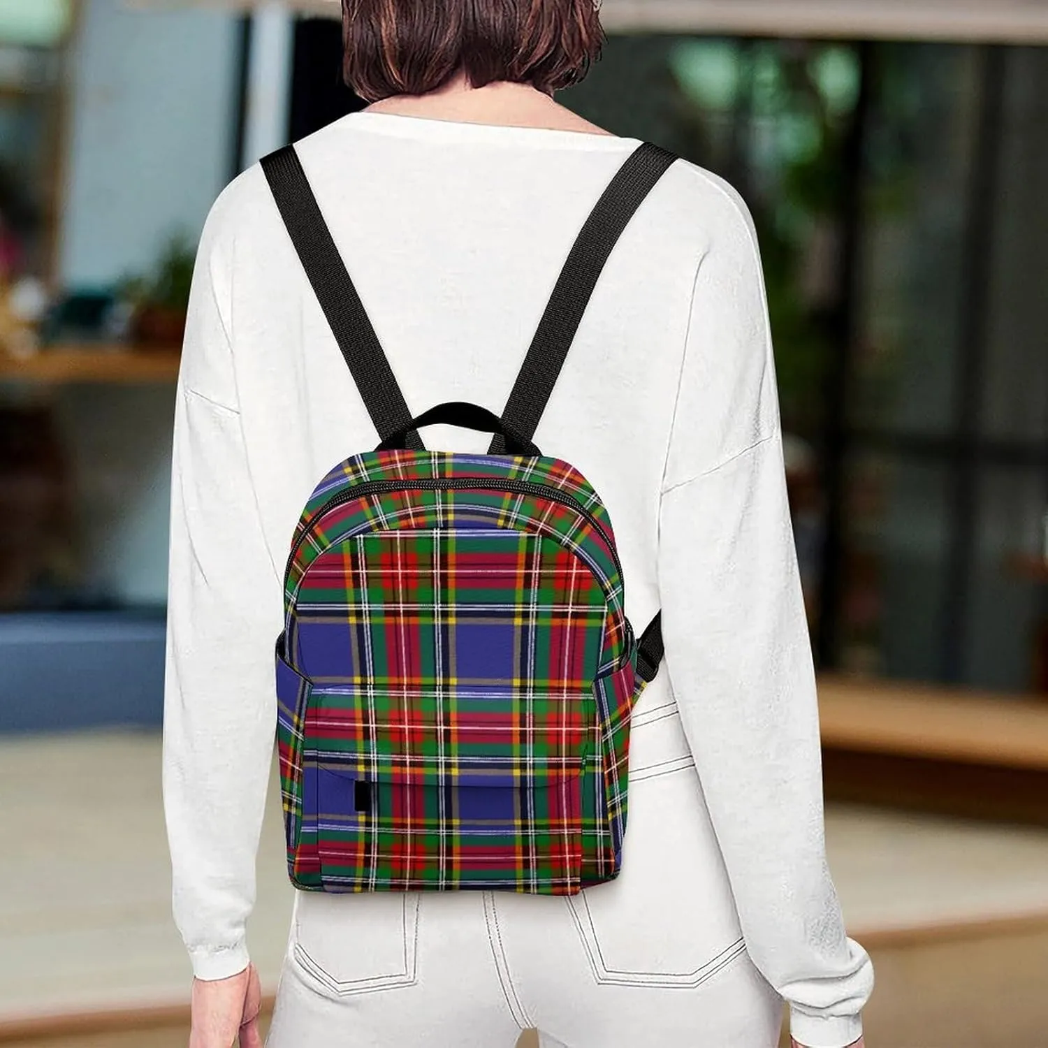 Clan MacBeth Tartan Large Capacity All Print Casual Women's Waterproof Backpack