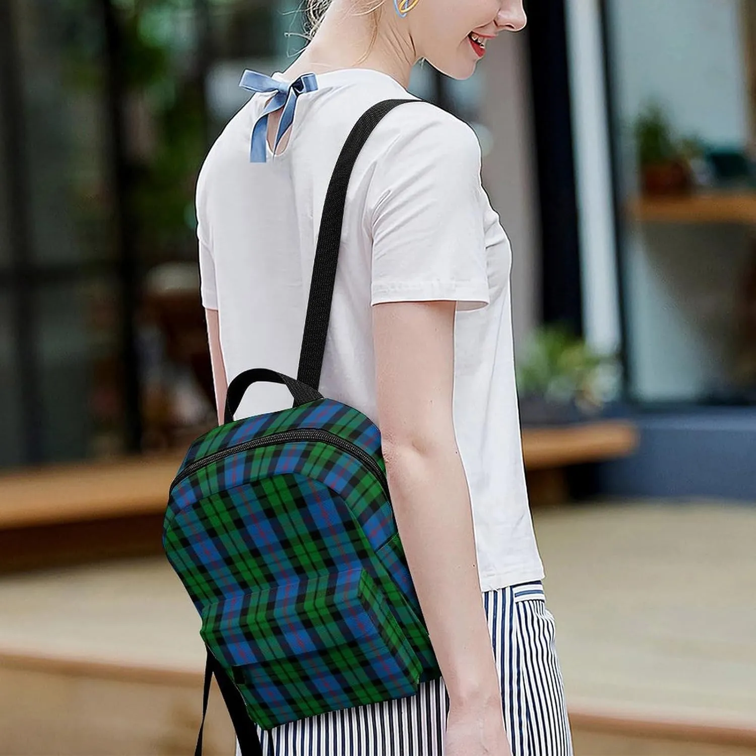 Clan Morrison Tartan Large Capacity All Print Casual Women's Waterproof Backpack