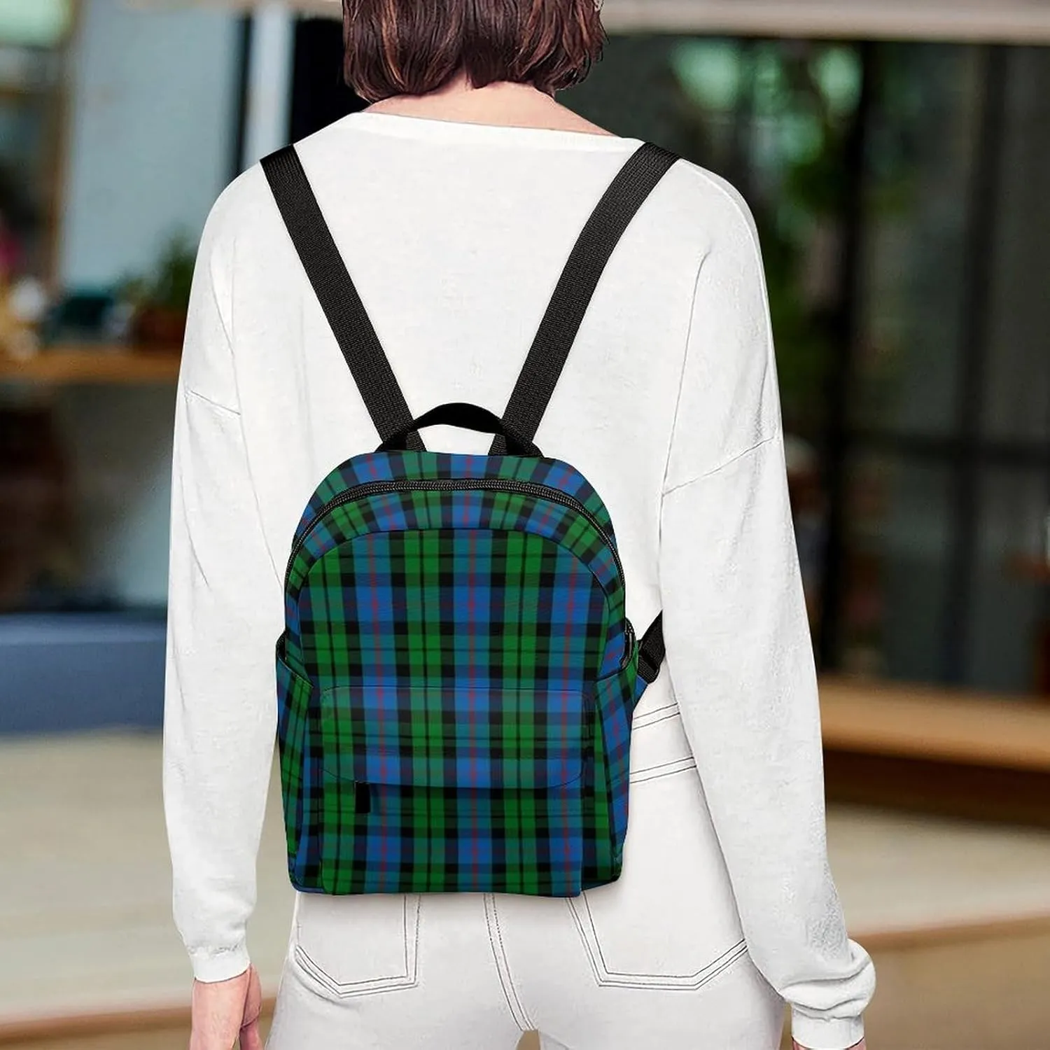 Clan Morrison Tartan Large Capacity All Print Casual Women's Waterproof Backpack