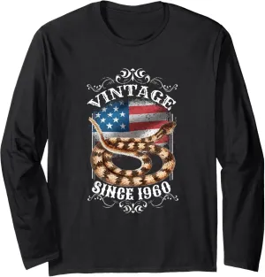 Classic since 1960 Vintage style born in 1960 birthday snake Long Sleeve T-Shirt