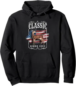 Classic since 1992 Vintage style born in 1992 birthday deer Pullover Hoodie