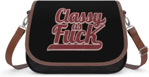 Classy As Fck Crossbody Bags for Women Shoulder Bag Flap Handbags Leather Cross Body Purse