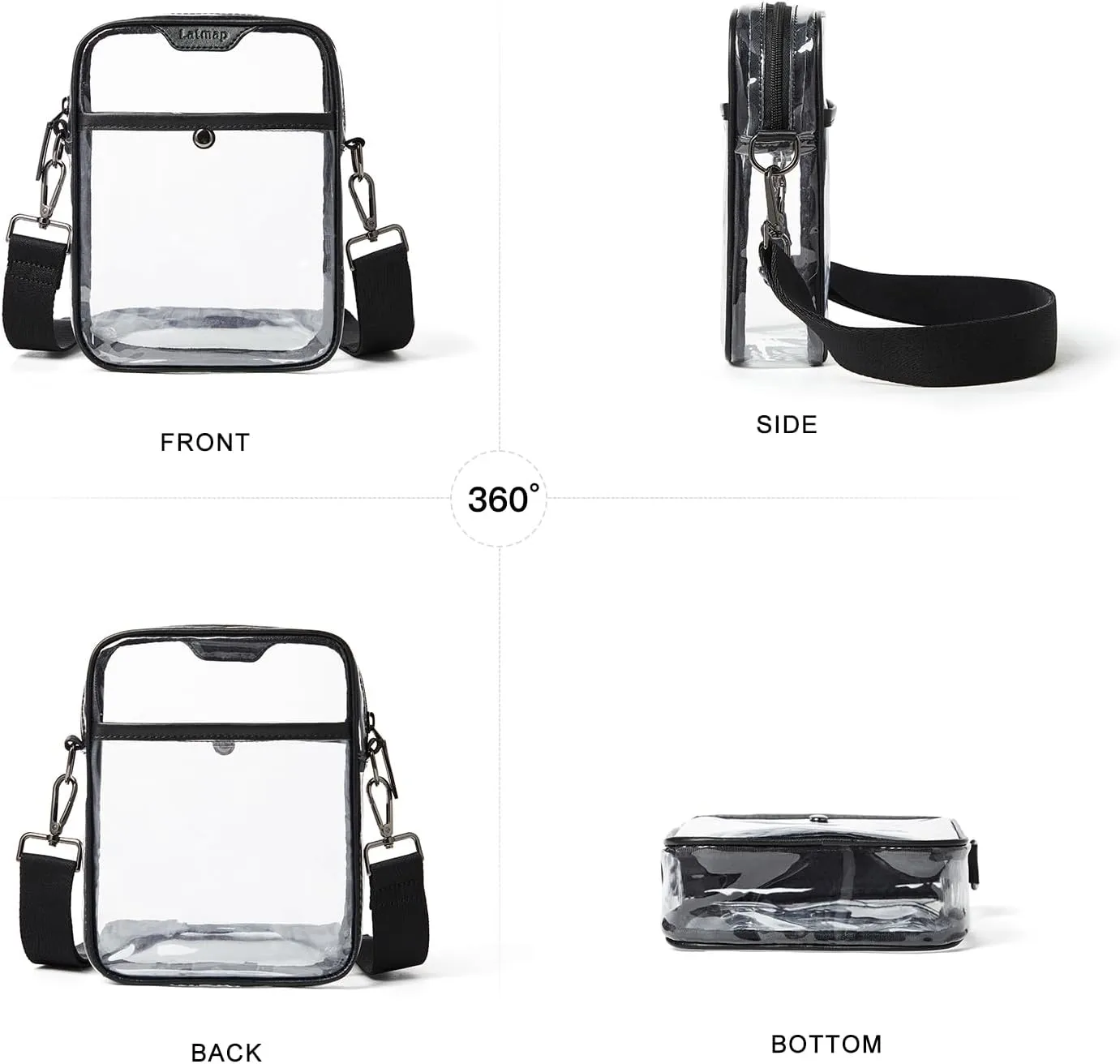 Clear bags Stadium Approved Crossbody Sling Bag Fanny Pack Backpack Purses for Women Men Belt bag for stadium events