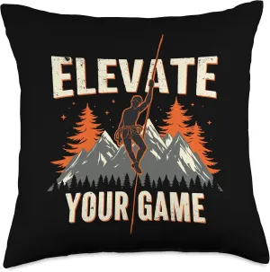 Climbing Mountain Peak Rock Climbing Summit Goals Throw Pillow