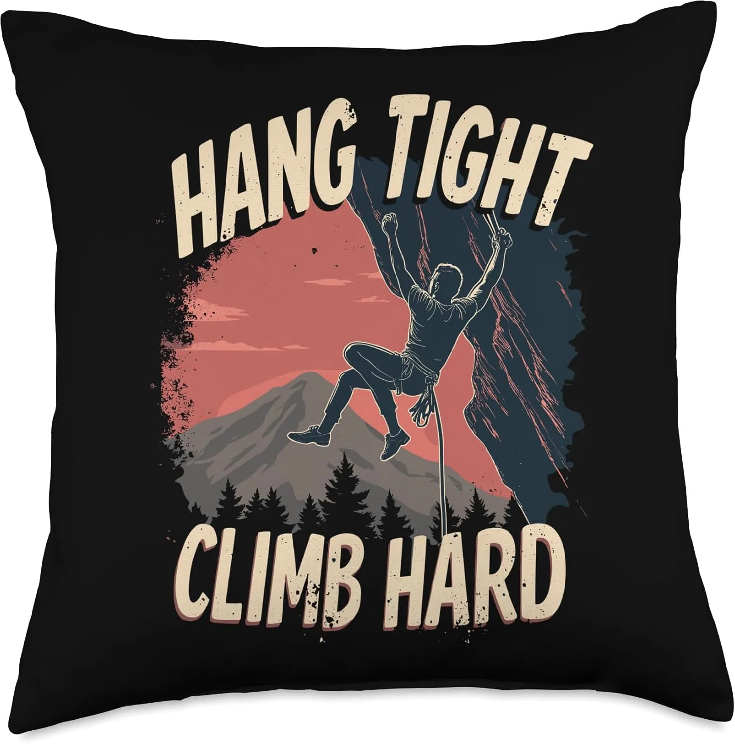Climbing Mountain Peak Rock Climbing Summit Goals Throw Pillow