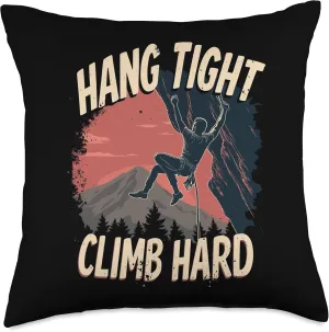 Climbing Mountain Peak Rock Climbing Summit Goals Throw Pillow