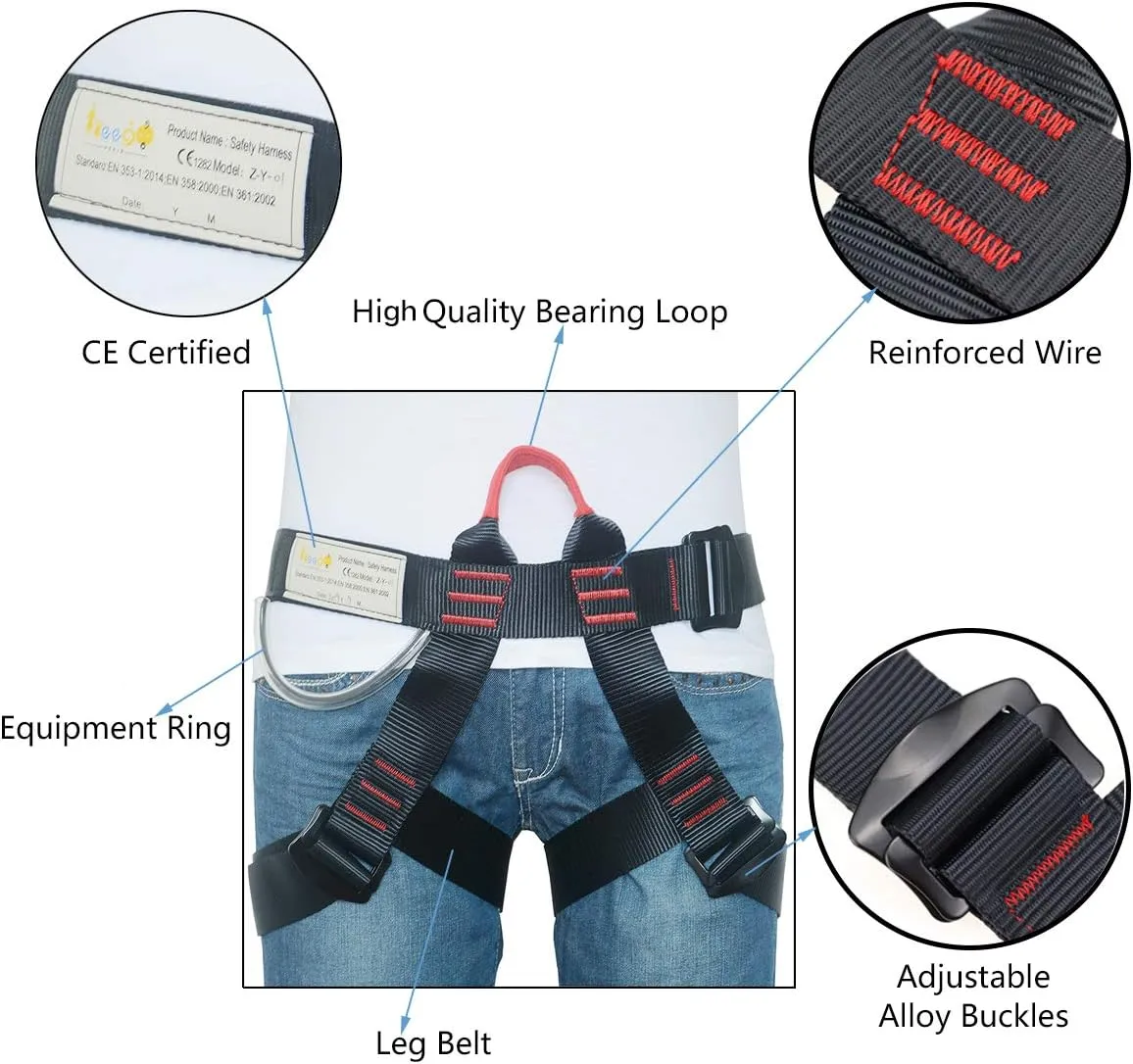 Climbing, Safety Safe Seat Belt for Outdoor Tree Climbing, Outward Band Expanding Training Large Size,Climbing Gear