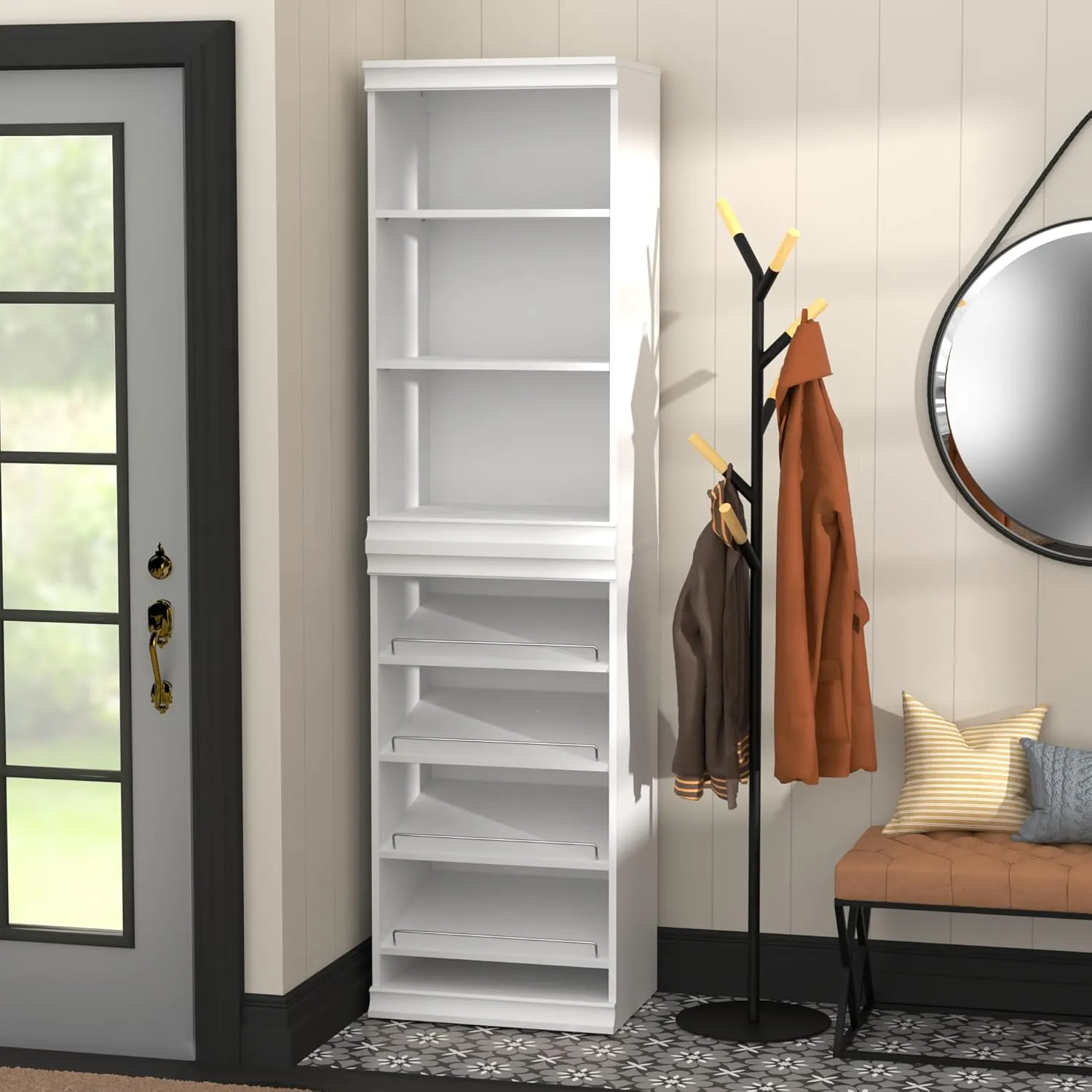 ClosetMaid Modular Storage 21.38-inch W 7-Shelf Wood Closet System with Shoe Storage, White