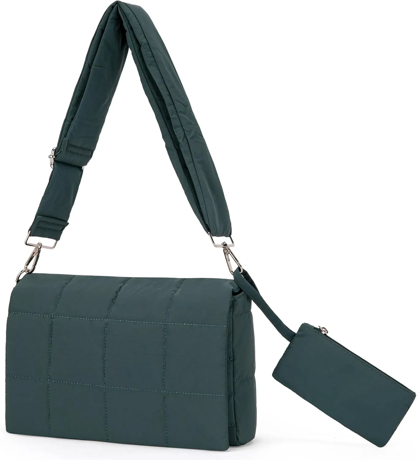 CLUCI Puffer Shoulder Bag Puffy Crossbody Purse for Women Middle Tote Bag Lightweight Cotton Padded Hobo Handbag