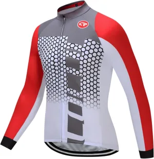 Coconut Ropamo CR Long Sleeve Cycling Jersey Mens, 3 1 Zipper Pockets Bicycle Tops Quick Dry Breathable Biking Shirt