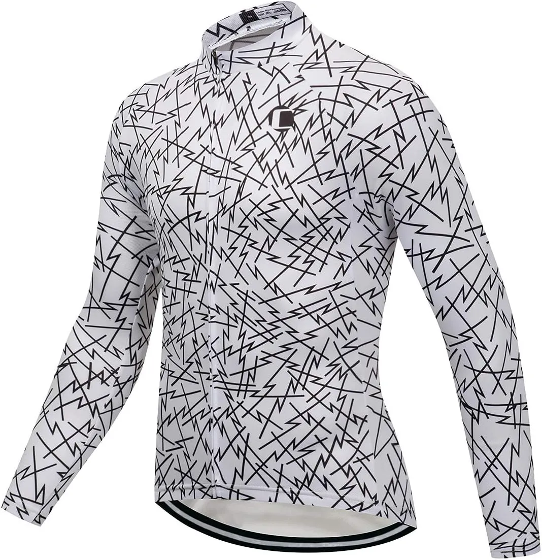 Coconut Ropamo CR Long Sleeve Cycling Jersey Mens, 3 1 Zipper Pockets Bicycle Tops Quick Dry Breathable Biking Shirt
