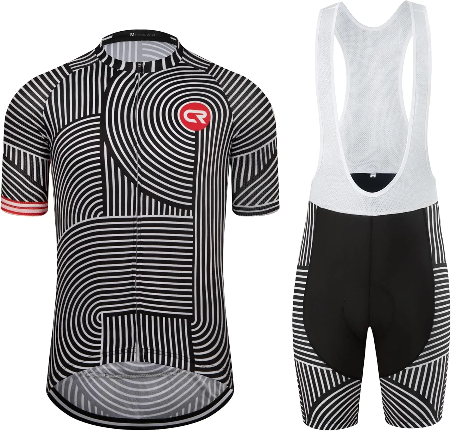 Coconut Ropamo CR Men's Cycling Jersey Set Road Bike Jersey Zipper Pocket Bib Shorts with 4D Padded Cycling Clothing Set