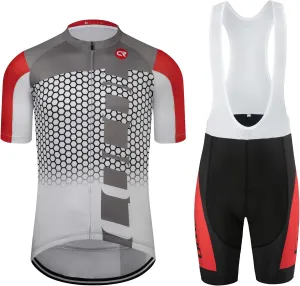 Coconut Ropamo CR Men's Cycling Jersey Set Road Bike Jersey Zipper Pocket Bib Shorts with 4D Padded Cycling Clothing Set