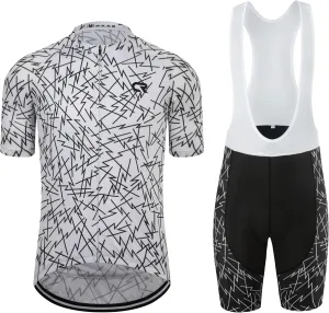 Coconut Ropamo CR Men's Cycling Jersey Set Road Bike Jersey Zipper Pocket Bib Shorts with 4D Padded Cycling Clothing Set