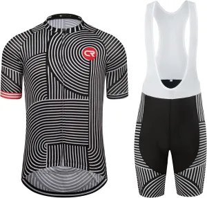 Coconut Ropamo CR Men's Cycling Jersey Set Road Bike Jersey Zipper Pocket Bib Shorts with 4D Padded Cycling Clothing Set