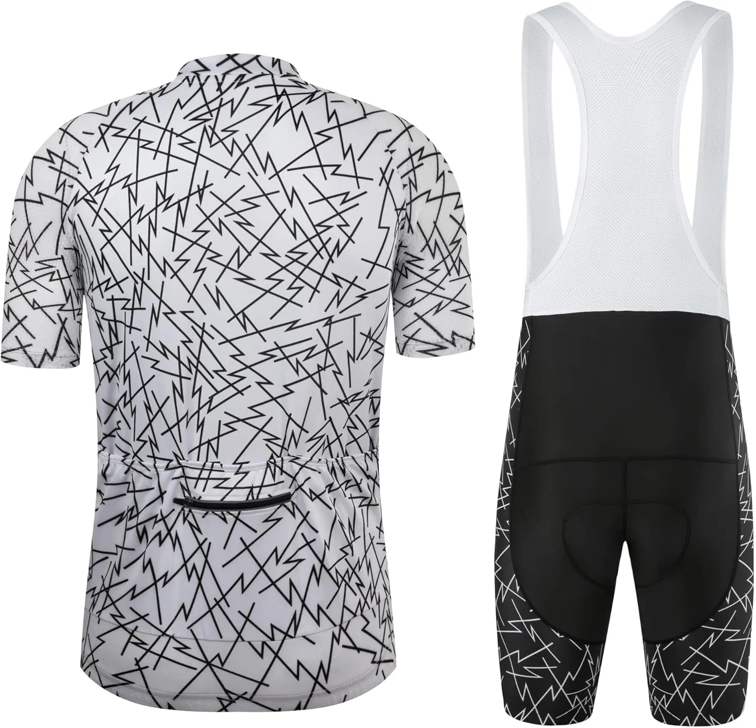 Coconut Ropamo CR Men's Cycling Jersey Set Road Bike Jersey Zipper Pocket Bib Shorts with 4D Padded Cycling Clothing Set