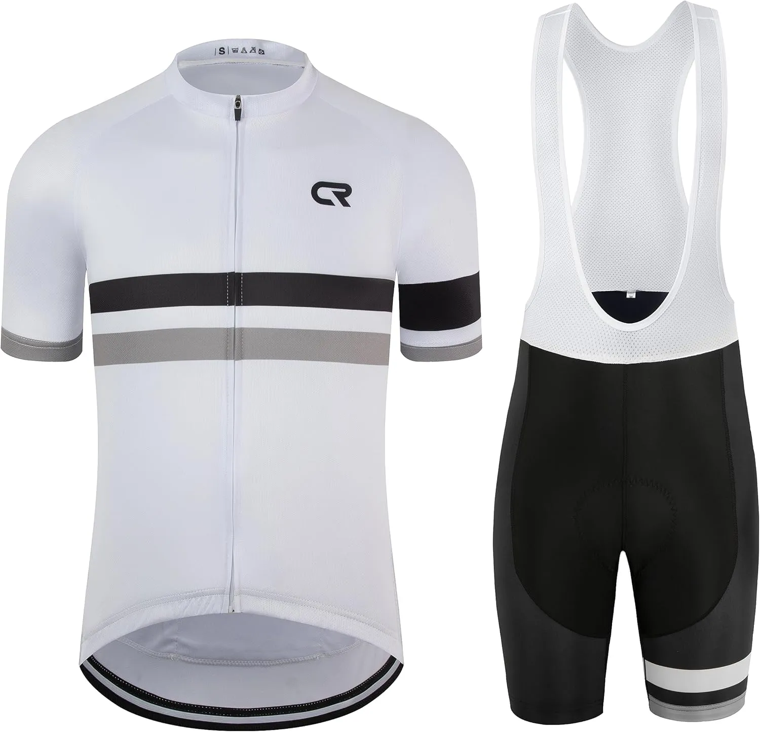Coconut Ropamo CR Men's Cycling Jersey Set Road Bike Jersey Zipper Pocket Short Sleeves Cycling Kits Bib Shorts 3D Padded