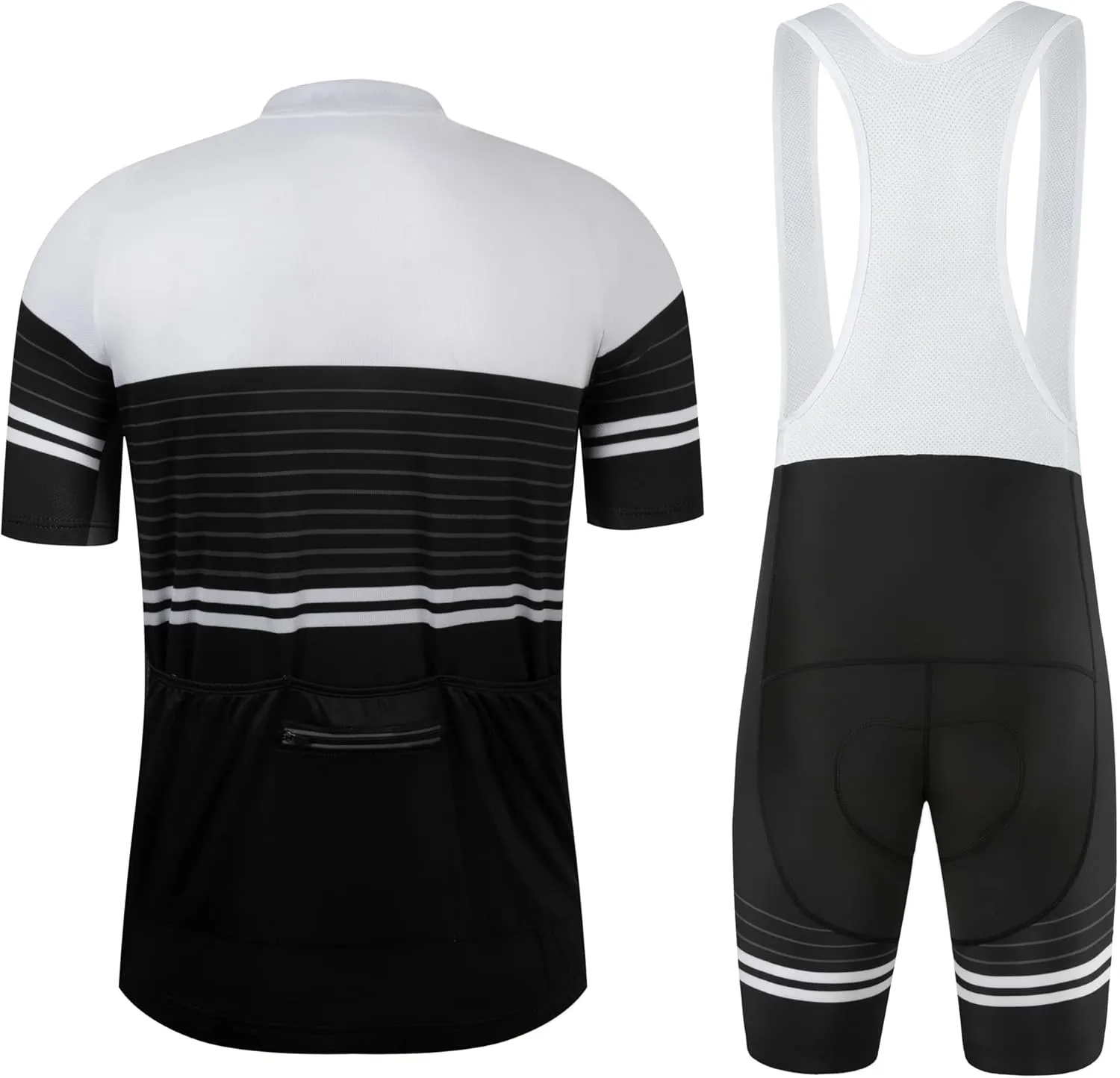 Coconut Ropamo CR Men's Cycling Jersey Set Road Bike Jersey Zipper Pocket Short Sleeves Cycling Kits Bib Shorts 3D Padded