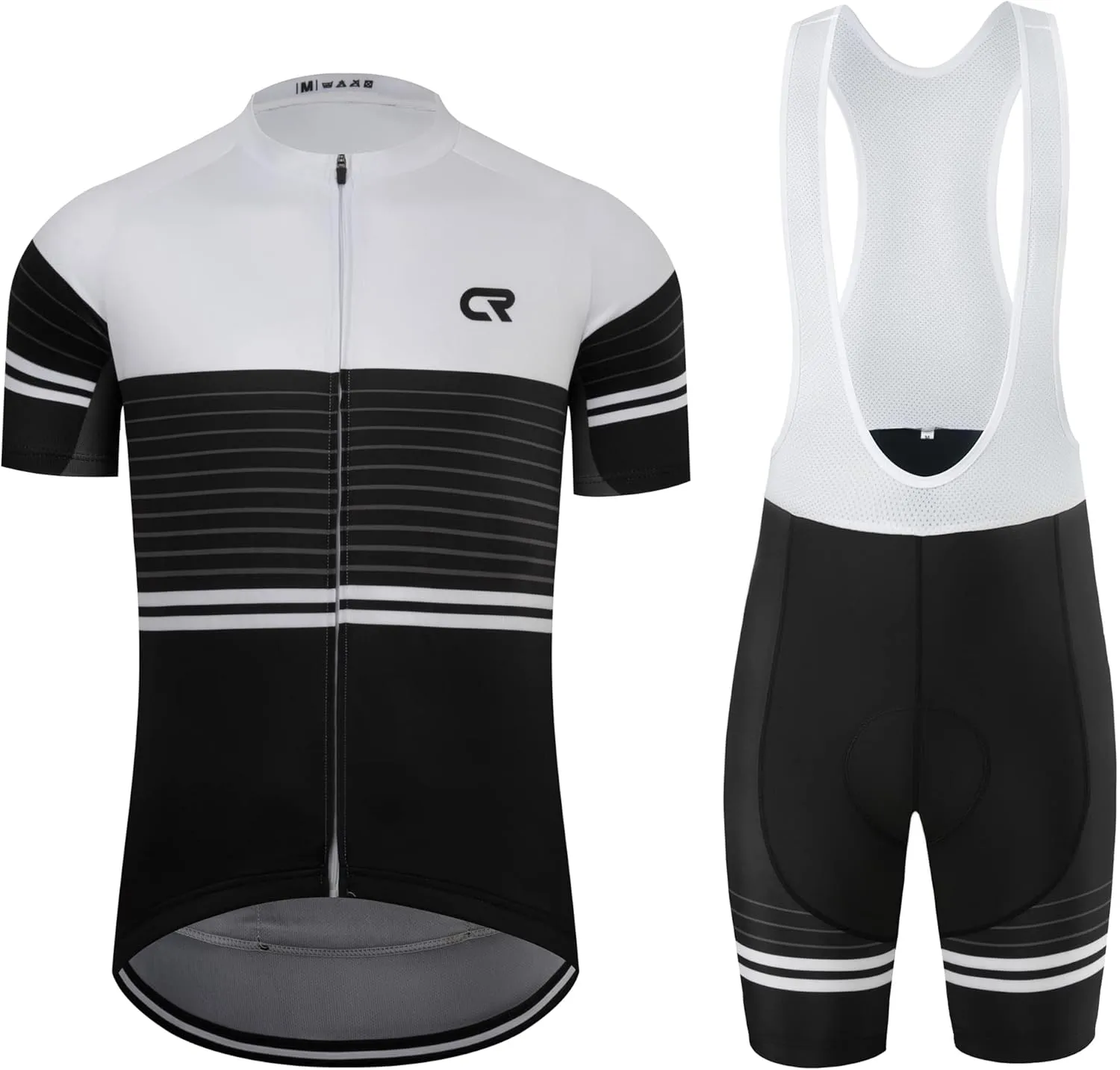 Coconut Ropamo CR Men's Cycling Jersey Set Road Bike Jersey Zipper Pocket Short Sleeves Cycling Kits Bib Shorts 3D Padded