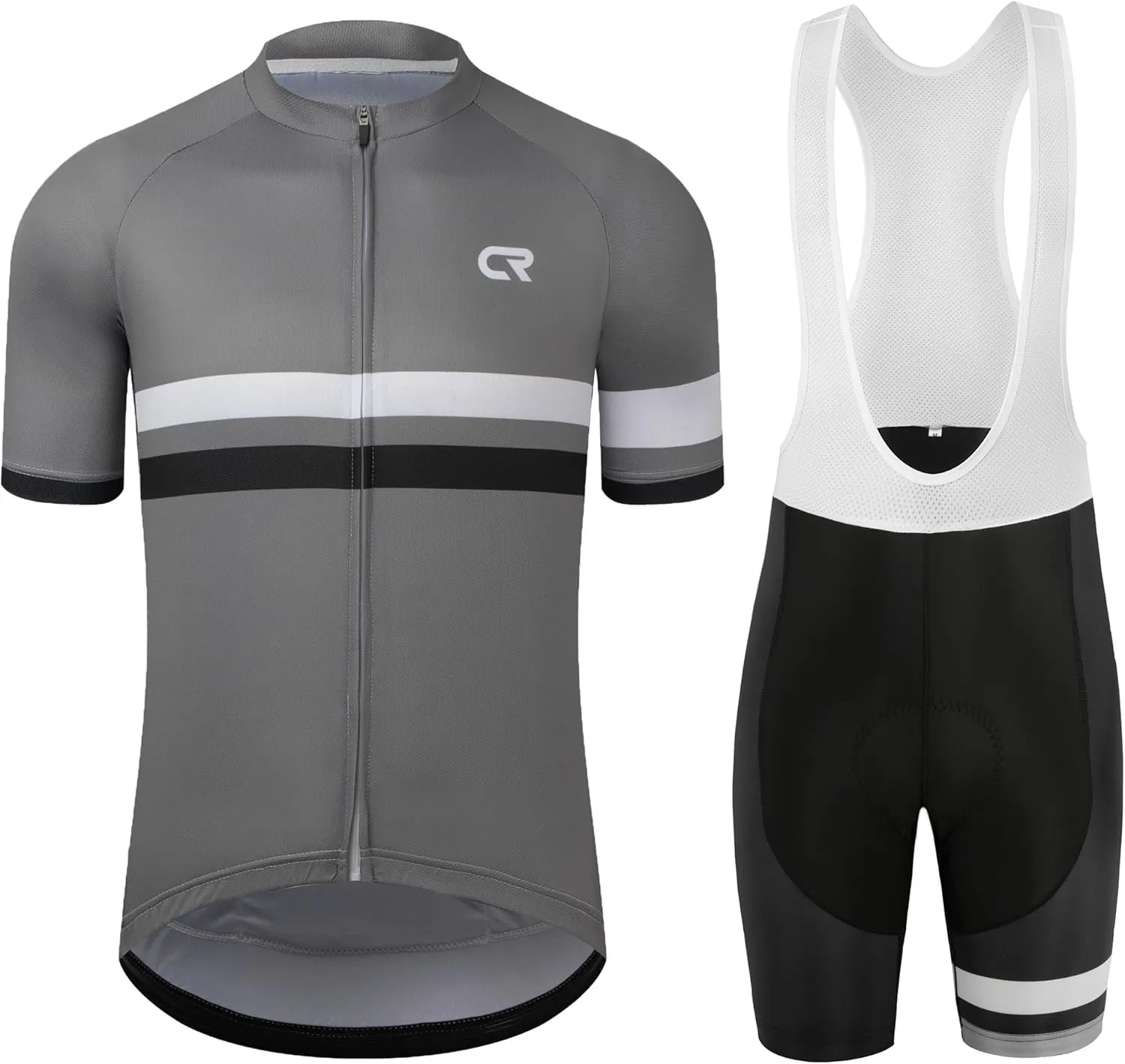 Coconut Ropamo CR Men's Cycling Jersey Set Road Bike Jersey Zipper Pocket Short Sleeves Cycling Kits Bib Shorts 3D Padded