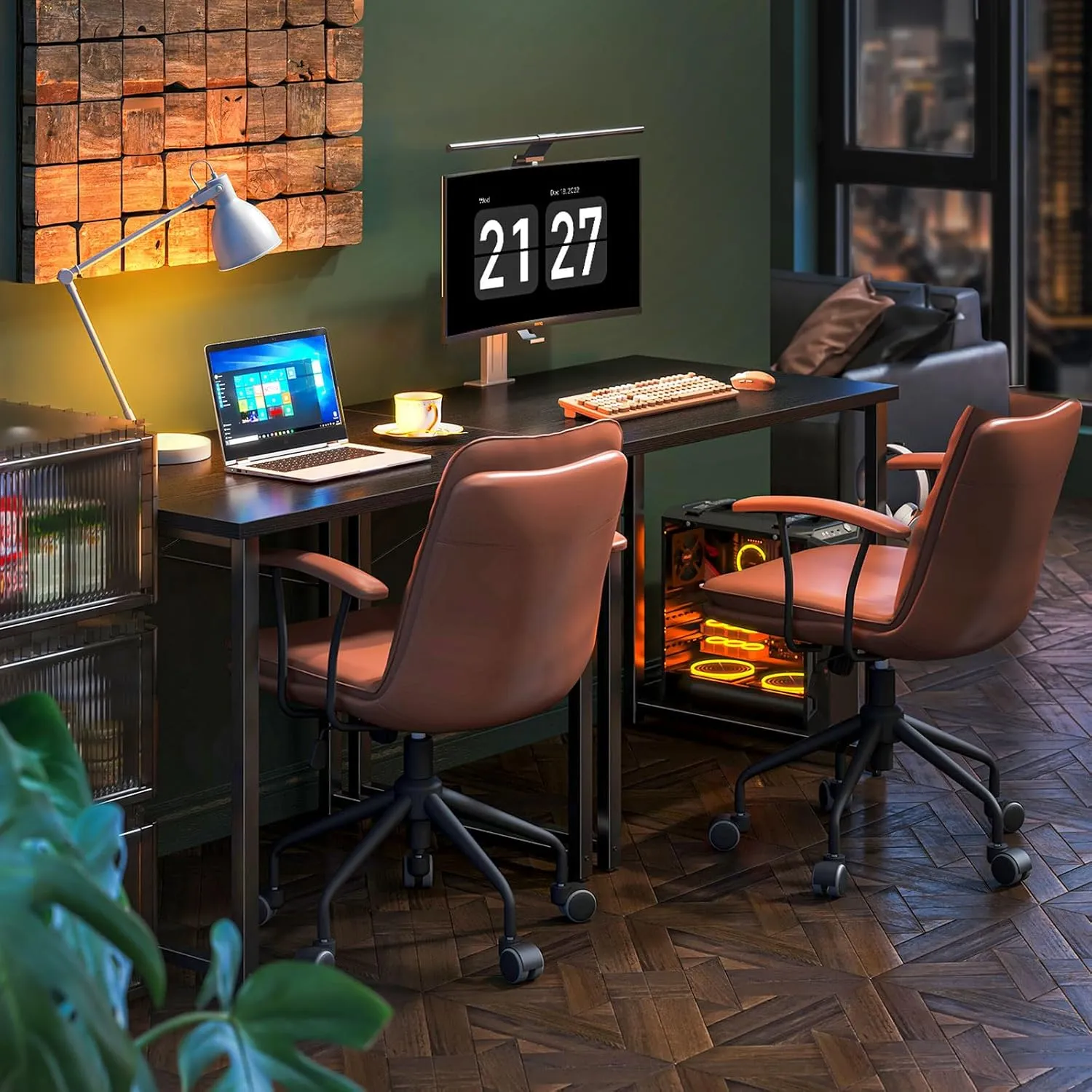 Coleshome 32 Inch Computer Desk, Modern Simple Style Desk for Home Office, Study Student Writing Desk, Black