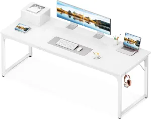 Coleshome 71 Inch Computer Desk, Modern Simple Style Desk for Home Office, Study Student Writing Desk, White