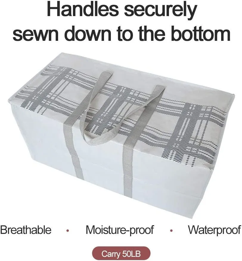 Collapsible Storage Bags | Attic Closet Storage and Organization | Heavy Duty 50lb Carry Tote Bags | Travel Bags | Extra Large Storage Bags