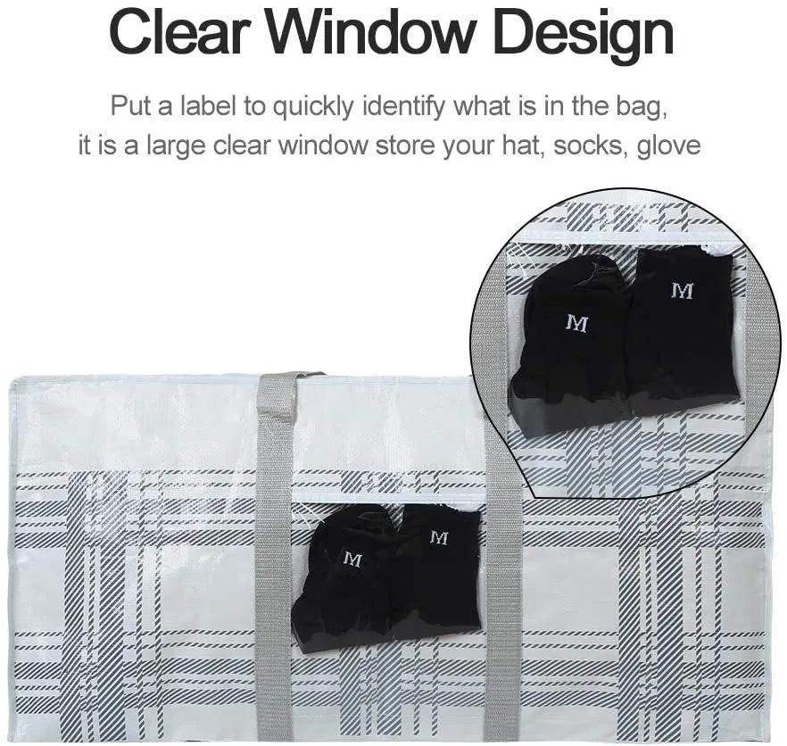 Collapsible Storage Bags | Attic Closet Storage and Organization | Heavy Duty 50lb Carry Tote Bags | Travel Bags | Extra Large Storage Bags