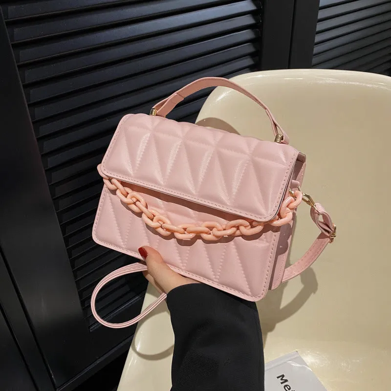 Comfortable Women's Fashion Portable Simple Rhombus Crossbody Bags
