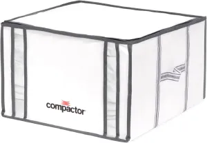 Compactor Vacuum Bags   Semi-Rigid Box, Space Saving Storage, Seal Bags Compression for Comforters and Blankets, Sealer Clothes Storage, Size M, 125L | White