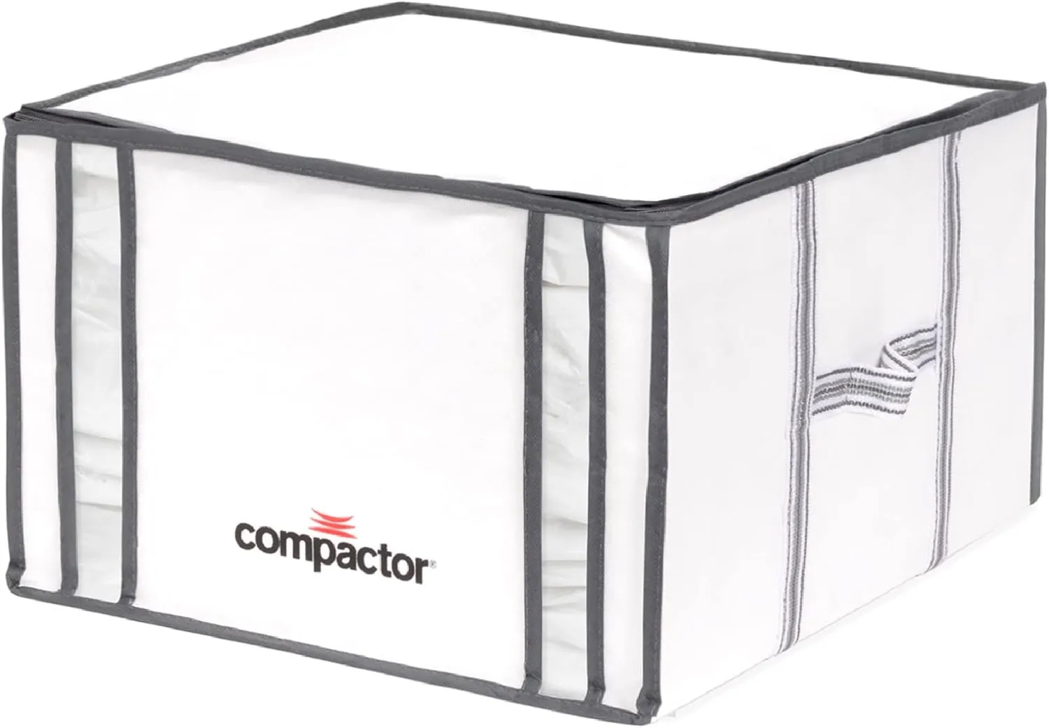 Compactor Vacuum Bags   Semi-Rigid Box, Space Saving Storage, Seal Bags Compression for Comforters and Blankets, Sealer Clothes Storage, Size M, 125L | White
