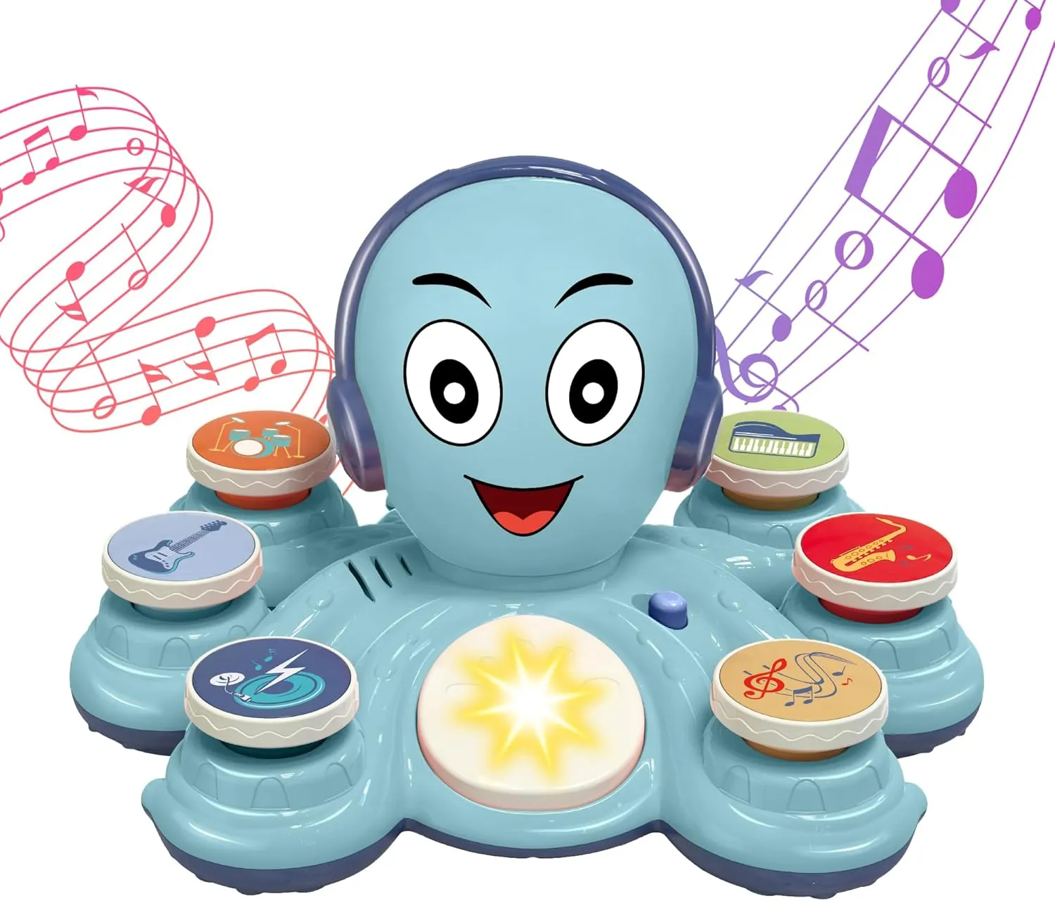 Contixo Baby Musical Toys - KD3 Learning Toys for Toddlers, Octopus Toys for Kids, Preschooler Musical Educational Instruments Toy for Baby, Toy Drum for Toddlers, Blue