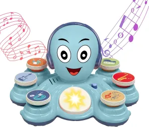 Contixo Baby Musical Toys - KD3 Learning Toys for Toddlers, Octopus Toys for Kids, Preschooler Musical Educational Instruments Toy for Baby, Toy Drum for Toddlers, Blue