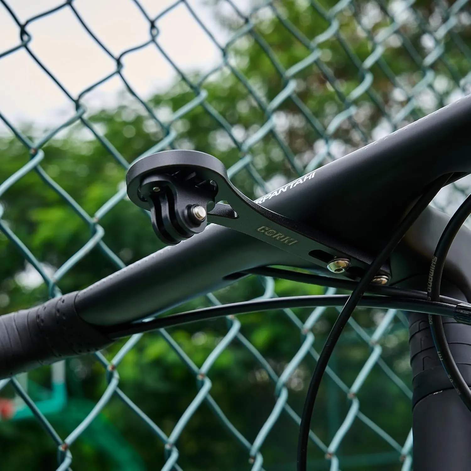 corki Cycles Out Front Handlebar Mounted Cycle Computer Bike Mount Compatible with Garmin Wahoo Bryton Cateye
