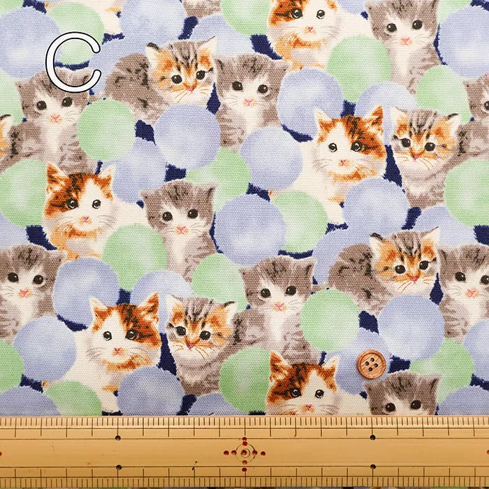 Cotton Oxford Fabric - Bonbon Cat