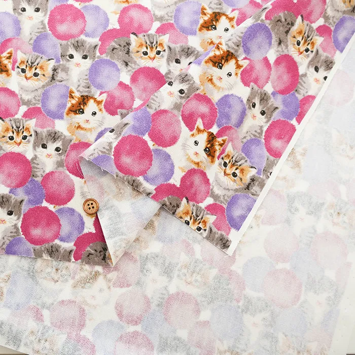 Cotton Oxford Fabric - Bonbon Cat