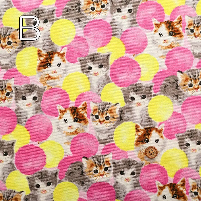 Cotton Oxford Fabric - Bonbon Cat
