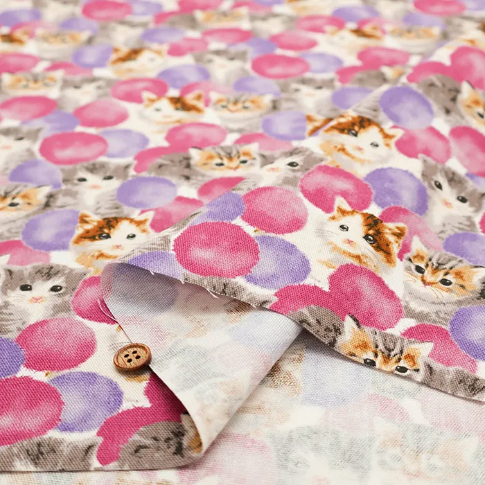 Cotton Oxford Fabric - Bonbon Cat