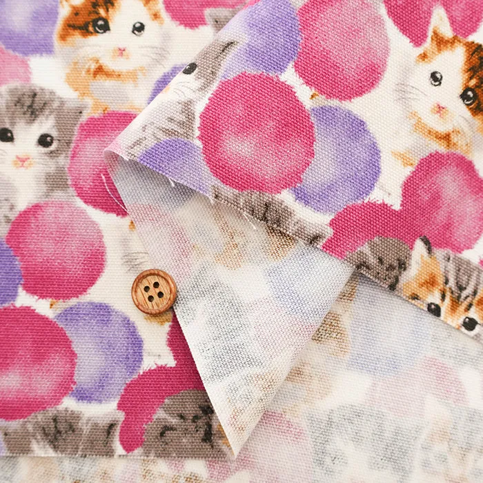 Cotton Oxford Fabric - Bonbon Cat