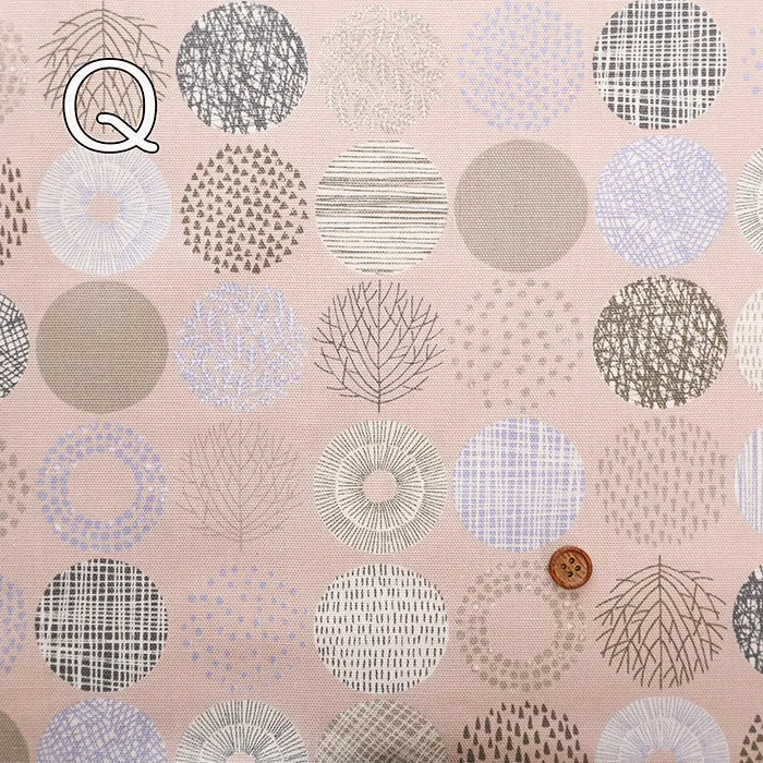 Cotton Oxford Fabric - Tree Circle Mini