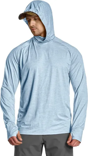 CQR Men's UPF50  Sun Protection Shirts, Quick Dry Long Sleeve Rash Guard, Athletic Running Workout Fishing Cooling Shirts