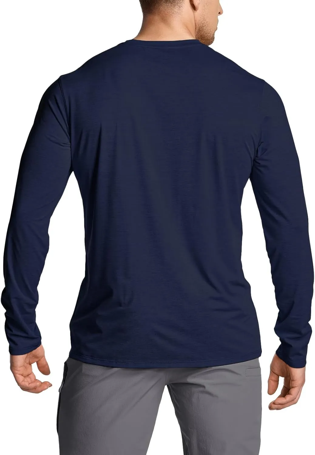 CQR Men's UPF50  Sun Protection Shirts, Quick Dry Long Sleeve Rash Guard, Athletic Running Workout Fishing Cooling Shirts