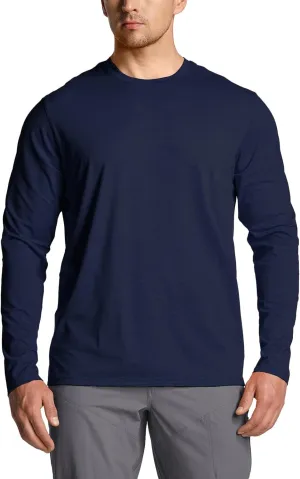 CQR Men's UPF50  Sun Protection Shirts, Quick Dry Long Sleeve Rash Guard, Athletic Running Workout Fishing Cooling Shirts