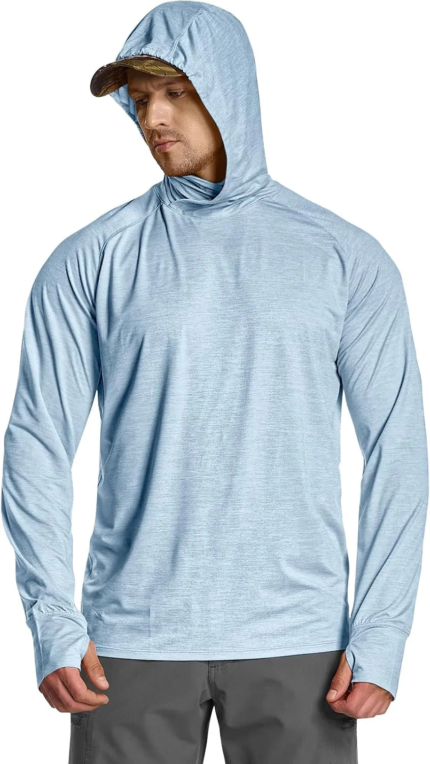 CQR Men's UPF50  Sun Protection Shirts, Quick Dry Long Sleeve Rash Guard, Athletic Running Workout Fishing Cooling Shirts