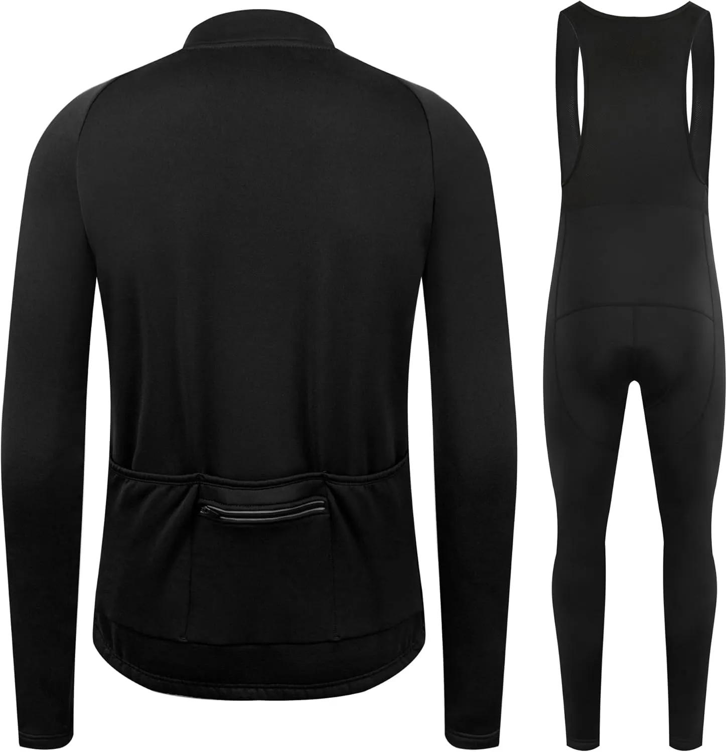 CR Winter Men's Cycling Jersey Thermal Fleece Bike Jersey Zipper Pocket   Bib Pants 4D Padded, Winter Cycling Clothing Set